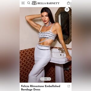 Felicia Rhinestone Embellished Bandage Dress Petites 4’11